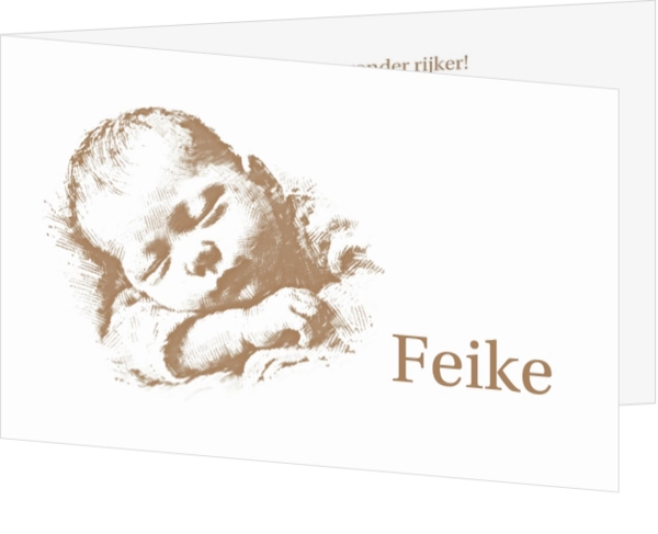 Geboortekaartje Feike - Illustratie baby