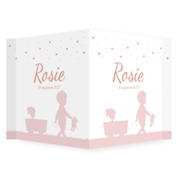 Raambord zusje met broer silhouet roze