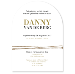 Geboortekaart Danny - Ronde boog met droogbloemen